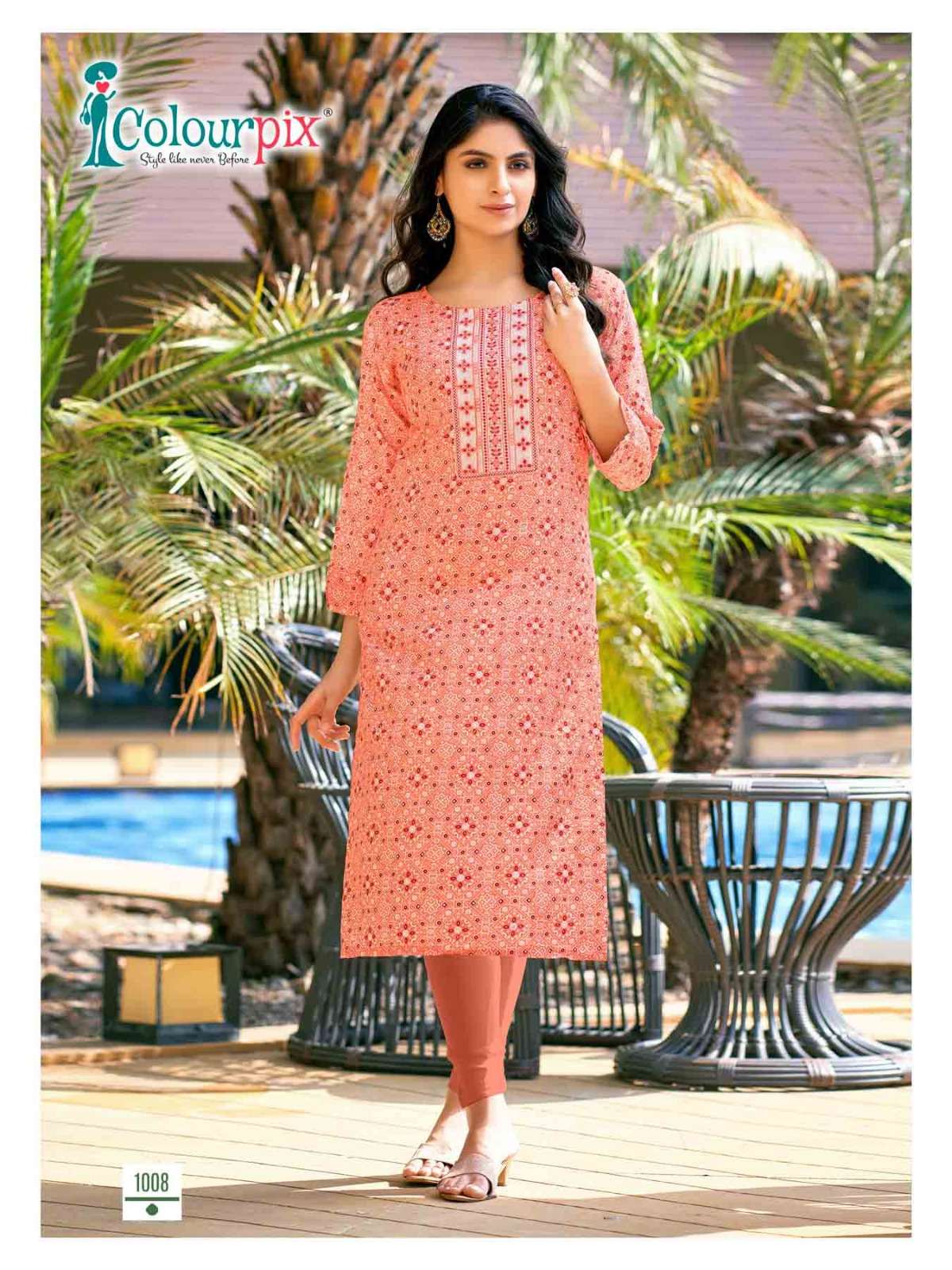 ROLEX VOL 1 HEAVY RAYON FOIL PRINTED SEQUENCE WORK KURTI BY COLORPIX BRAND 1008